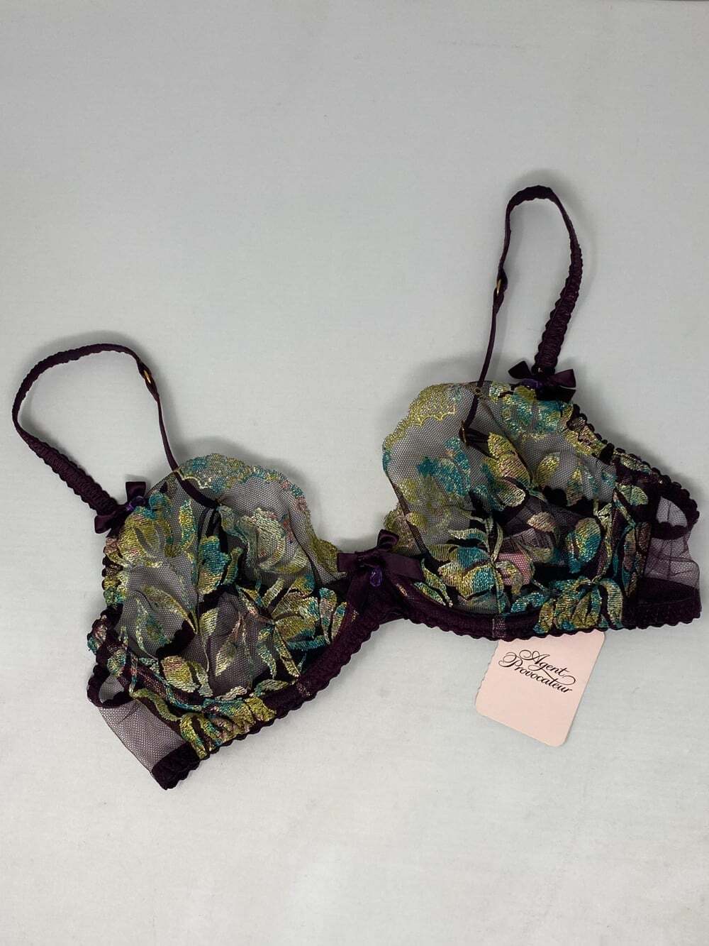 Agent Provocateur Sparkle Wine Burgundy Bra 34B NWT